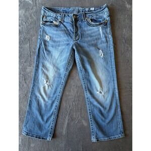 Miss Me JPB1026-2 Bayview Boyfriend Distressed Thick Stitch Jeans Mens 31 Blue